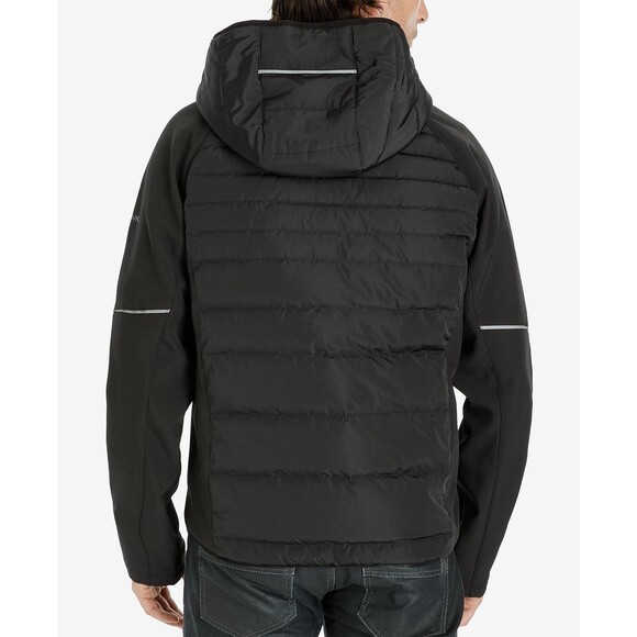 New NWT L Mens Coat Michael Kors Reflective Down Jacket Black Rain Wind Hood War - Picture 2 of 8